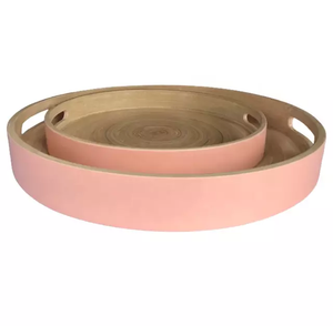 Plateau de service en bois naturel avec ensemble de sous-verres meubles de ferme décoratifs et aliments fruits servant de stockage plateau d'organisation plateau - Product Image 6