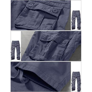 กางเกงคาร์โก้ผู้ชายมีกระเป๋าหลายกระเป๋า, กางเกงลำลองขนาดใหญ่สำหรับผู้ชายกางเกงฤดูหนาวทรงตรง - Product Image 2