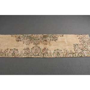 Vintage <b>Runner</b> Rug, 2.1x7.1 ft Turkish Rug, <b>Green</b> Wool Rug - Product Image 2
