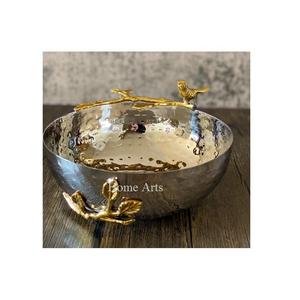 ชามอาหารอะลูมิเนียมทรงกลมสีเงินและสีทอง ชามเสิร์ฟช็อกโกแลต ราคาถูกที่สุด - Product Image 1