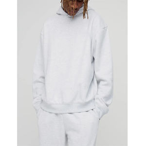 ชุดวอร์มแบบสวมหัวขนาดใหญ่2ชิ้นของผู้ชายชุดมีฮู้ดแบบลำลองสำหรับ100% ผ้าฝ้ายทรงหลวมสะพายไหล่สำหรับฤดูหนาว - Product Image 5