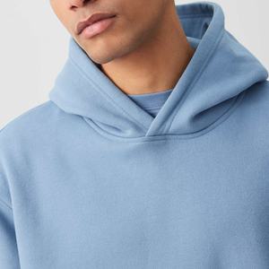 Sudadera con Capucha forrada de lana sólida para hombre con bolsillo de canguro Diseño de hombro caído Sudaderas con capucha duraderas - Product Image 3