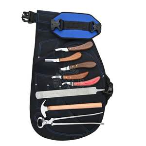 Kit Profesional de Herrador para el Cuidado de Cascos con Delantal de Cuero, 5 Cuchillas Afiladas, Juego de Cuchillos con Gancho Desmontable, Martillo de 15 Pulgadas, Lima - Product Image 1