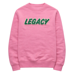 Sudadera Rosa Legacy con Cuello Redondo, Ropa de Hermandad Griega, Sudadera Rosa y Verde para Mujer, Ropa Casual de Hermandad Universitaria - Product Image 3