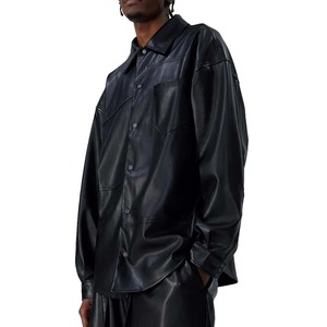 เสื้อเชิ้ตหนังผู้ชายสั่งทำขายส่ง ระบายอากาศได้ดี คุณภาพสูง บริการ OEM ปรับแต่งได้ สวมใส่สบาย - Product Image 4