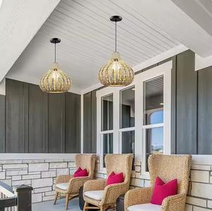 โคมไฟระย้าหวายดีไซน์ทันสมัยสำหรับแขวนเอฟเฟกต์แสงไฟตะกร้าสานโคมไฟตกแต่งบ้าน - Product Image 3