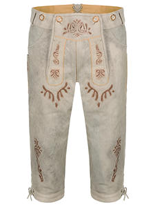 Vente en gros de vêtements traditionnels allemands bavarois Oktoberfest personnalisés Shorts Lederhosen pour hommes et femmes brodés respectueux de l'environnement - Product Image 4