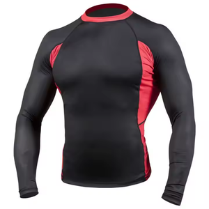 Compresión Hombres Rash Guard Plain MMA manga larga Rush Guard sublimación impresa rashguard Alta calidad OEM MMA rushguard - Product Image 2