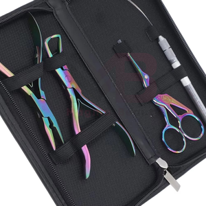 Kit d'extension de cheveux le plus vendu, kit de pinces pour extensions de cheveux de couleur personnalisée avec boucles et ciseaux de coupe pour un usage domestique - Product Image 2