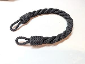 Cuerda de algodón gris oscuro Cortina Tieback Ventana hecha a mano Holdback - Product Image 4