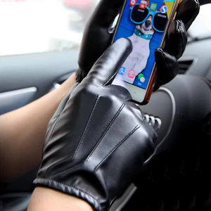 Gants en cuir pour hommes de haute qualité, personnalisables, OEM, écran tactile pour la conduite, style simple, décontracté et quotidien, saison hivernale - Product Image 2