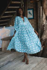 เดรสผ้าฝ้ายพิมพ์ลายสวยหรูสำหรับผู้หญิง สไตล์ลำลอง ใส่สบายช่วงฤดูร้อน ทรงเข้ารูป เอวธรรมชาติ คุณภาพสูง ผลิตตามสั่ง รุ่นใหม่ล่าสุด - Product Image 3