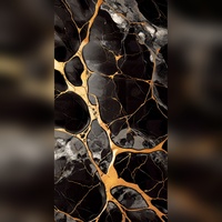 Carrelage mural en céramique émaillée haute brillance, effet Kintsugi noir et or, brique réfractaire, antidérapant, durable, moderne, 300x600mm, cuisines, halls, villas