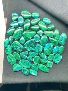 Chrysocolle Malachite dos plat bijou Cabochon fil d'emballage bijoux pendentif réglage macramé bijoux metalsmith fournitures cabochons - Product Image 4