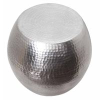 Tabouret Tambour d'Extérieur en Acier Inoxydable Art Déco de Luxe, Finition Martelée, Motif Scénique, pour Utilisation comme Vase de Table, Baptême, Artisanat MS
