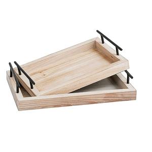 Plateau de service en bois fait main au design personnalisé Plateau de table en bois d'acacia design - Product Image 3