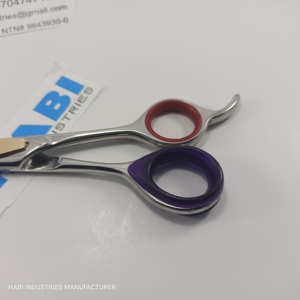 Ciseaux de coupe de cheveux professionnels de taille personnalisée Champagne manche en acier inoxydable pointe pointue outils de coiffure pour barbier - Product Image 4