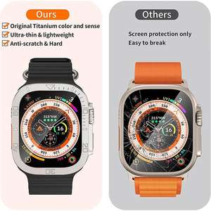 金属边框屏幕保护膜适用于 Apple Watch Ultra 49 毫米金属保护框+钢化玻璃膜适用于 IWatch Ultra <span class=keywords><strong>3</strong></span> 2 1 49 毫米 - Product Image 5