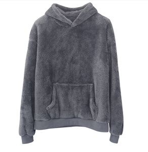 Men's Casual Winter <b>Jumper</b> Pullover Double-Sided Wool Hoodie with O-Neck Warm Casual Sweatshirts - Product Image 3