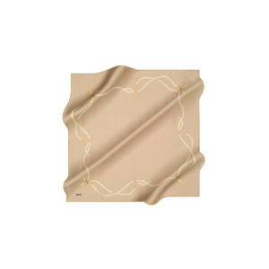 Écharpe en soie beige de créateur avec motif de chaîne carrée, impression numérique printemps-été - Product Image 1