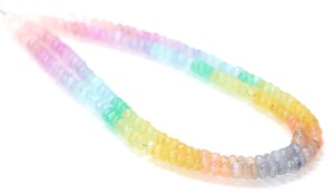 Natural Flashy Rainbow Moonstone Smooth Rondelle Beads, 5-8mm Multi Color Rainbow Moonstone 15 "hebra Beads. Piedra de calidad AAA - Product Image 5