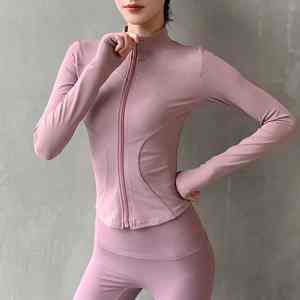 2025 femmes Sport veste fermeture éclair Yoga manteau vêtements séchage rapide Fitness veste course à capuche pouce trou vêtements de sport gymnastique entraînement haut - Product Image 4