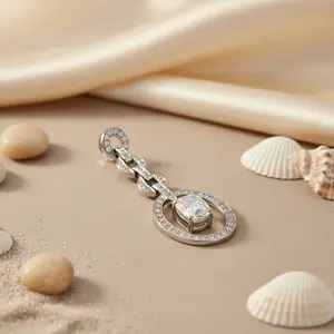 Elegante Dije de Plata con Circonita Cúbica para Mujer, Joyería de Moda - Product Image 2