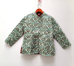 แจ็คเก็ตผ้าฝ้ายสไตล์โบฮีเมียนทำด้วยมือสไตล์อินเดียแบบกลับด้านได้สำหรับผู้หญิงเสื้อผ้าวินเทจพิมพ์ลายแถบ - Product Image 1