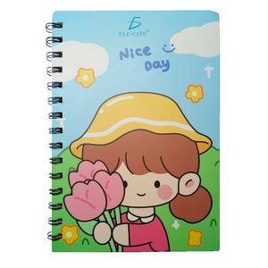 Cuaderno Portátil Kawaii A5 con Diseño a Rayas, 80 Hojas y Espiral Metálica para Profesionales de Seguros - Product Image 1