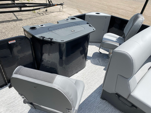 2026 New Kinlife 22ft Aluminum Leisure <strong>Pontoon</strong> Boat 12 Person Capacity Foldable Bimini Top for Rivers Entertainment - Product Image 5