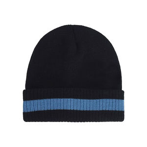 Bonnets côtelés avec logo personnalisé Bonnet d'hiver unisexe en tricot épais et chaud service OEM vente en gros chapeau d'hiver pour sports de plein air camping - Product Image 1