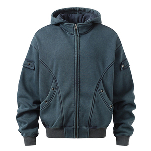 Custom Men <b>hoodies</b> High Street Vintage <b>Hoodie</b> Jacket <b>Fleece</b> Lining Vintage Washed Heavy Weight Zip Up <b>Hoodies</b> Men 2026 - Product Image 6