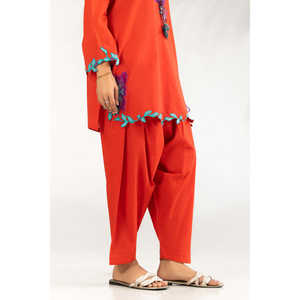 Ensemble coordonné décontracté pour femme IPST-77101, col carré, tissu crêpe, manches trois-quarts, taille XS, pour le printemps/été - Product Image 3