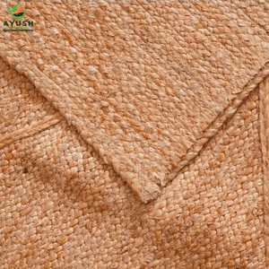 Tapis d'intérieur léger et pliable en jute et coton, rembourré et lavable pour chambre et salon - Product Image 3