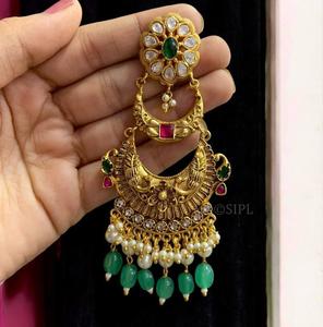 Boucles d'oreilles de créateur de haute qualité avec pierres, boucles d'oreilles pour femmes et filles, pour les soirées, pour les tenues de soirée, mode - Product Image 2