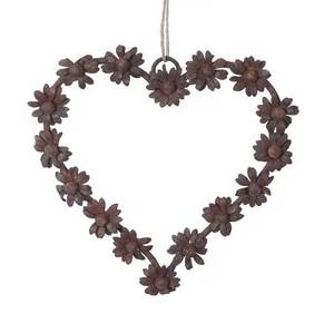 Ornement de coeur suspendu de noël en métal de fer de lavage blanc pour les fournitures de décoration d'arbre de noël de vacances de festival - Product Image 3