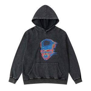 Sudadera con capucha lavada con ácido de algodón 100% de alta calidad, serie High Street, ropa de calle transpirable lavada Vintage, sudaderas con capucha térmicas - Product Image 1