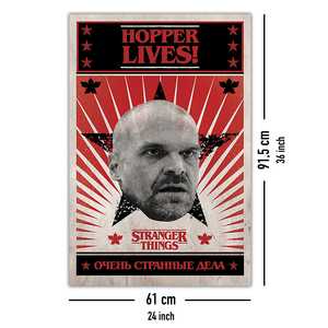 Póster de Estilo Moderno 'Stranger Things' Hopper Lives! Diseño en Lienzo con Marco Negro para Uso en Pared - Product Image 3