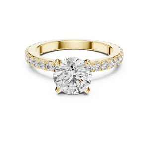 14K <b>Yellow</b> Gold Oval & Round Cut Diamond Stud Ring for Women | Bridal <b>Jewellery</b> | New Grown Diamond - Product Image 1