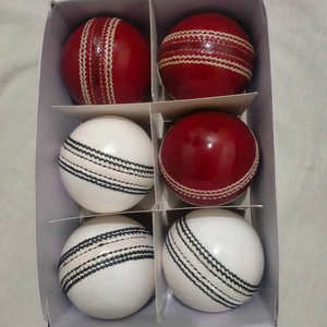 Mejor oferta de pelotas de críquet de cuero de Color rojo para práctica y entrenamiento, gran oferta, pelota dura de críquet profesional - Product Image 2