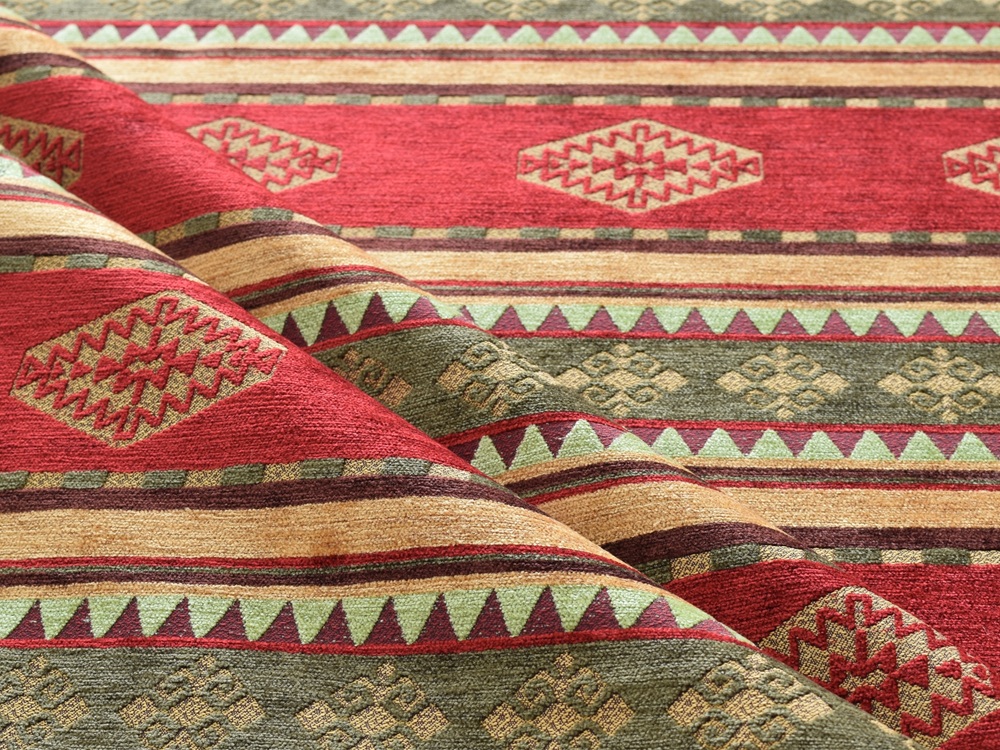 Upholstery Fabric Coated Polyester Home Textile Heavyweight Stain Repellent Kilim Bohemian Boho Tapestry Tribal Southwestern