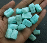 Magnifique Pierre Précieuse Naturelle Amazonite 20-22MM, Lot de 5 Pièces, Qualité Supérieure, Taillées à la Main, Effet Optique Étoilé, Sans Trou