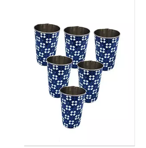 Modern Luxury Steel <b>Enameled</b> Print Drinking Beverages Drinks Party Wedding Serving Glass Top Design Product - Product Image 3