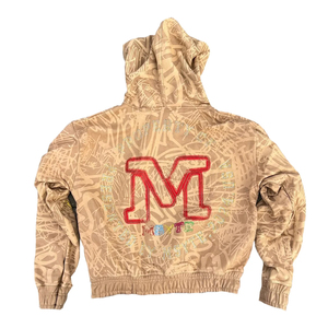 เสื้อฮู้ดดี้สตรีทแวร์ทรงโอเวอร์ไซส์แบบครอป ผ้าเฟรนช์เทอร์รี่ฟอกสีสไตล์วินเทจ ดีไซน์ซิปแบบดิสเทรส - Product Image 2