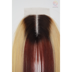 Extensions de cheveux vietnamiens Remy couleur personnalisée avec closure, cheveux raides naturels non traités, double épaisseur, cuticules alignées, 100g de SDD - Product Image 4