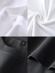 T-shirt pour homme à manches longues, 100% coton, 220g, anti-rétrécissement, anti-plis, coupe-vent, avec logo personnalisé brodé ou imprimé, conception tricotée OEM - Product Image 4