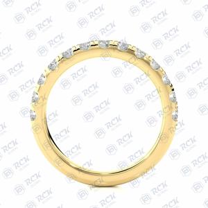Anillo de moissanita de media eternidad de corte brillante redondo TCW 1,20 para mujer/anillo de regalo de aniversario para regalo de cumpleaños de amor - Product Image 3