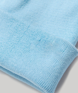 Bonnets d'hiver en laine 47% acrylique 43% nylon, couleur unie, bonnet tricoté avec patch en cuir brodé, bonnet d'hiver - Product Image 3