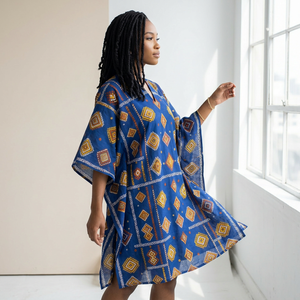 Robe personnalisée pour femme en coton et lin respirant, brodée, col en V, pour le bureau ou les occasions décontractées - Product Image 3