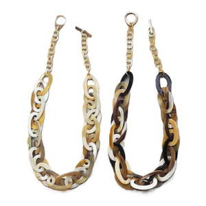 Collar de Cuerno de Búfalo Unisex de Vietnam al por Mayor con Cadena de Eslabones con Diamantes, Collar Moderno de Saniya Handicraft - Product Image 4